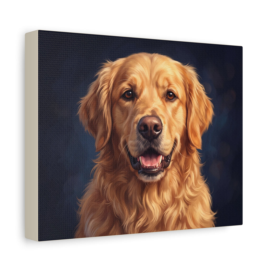Golden Retriever Portrait Matte Canvas Wall Art