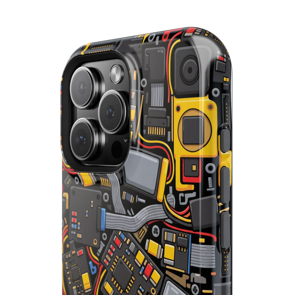 Voltage Board Phone Case — Yellow Circuit Wireless Charging Cover