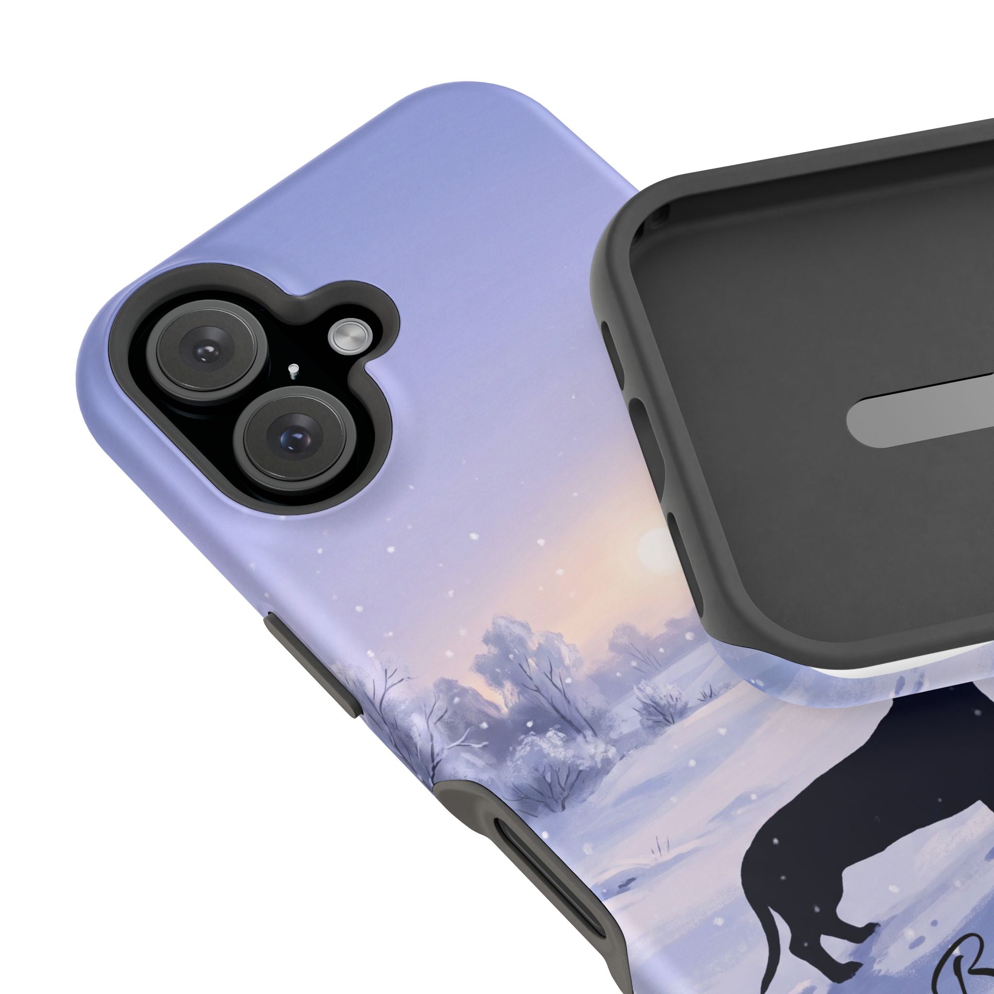 Personalized Dachshund Winter Snow Phone Case — Wireless Charging Cover