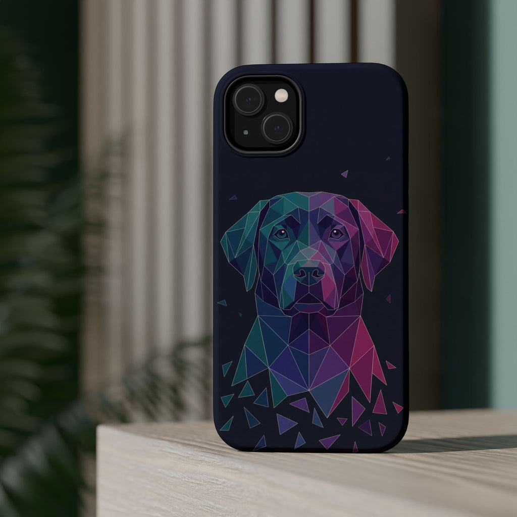 Geometric Labrador Phone Case — Tough Magnetic Case with Wireless Charging