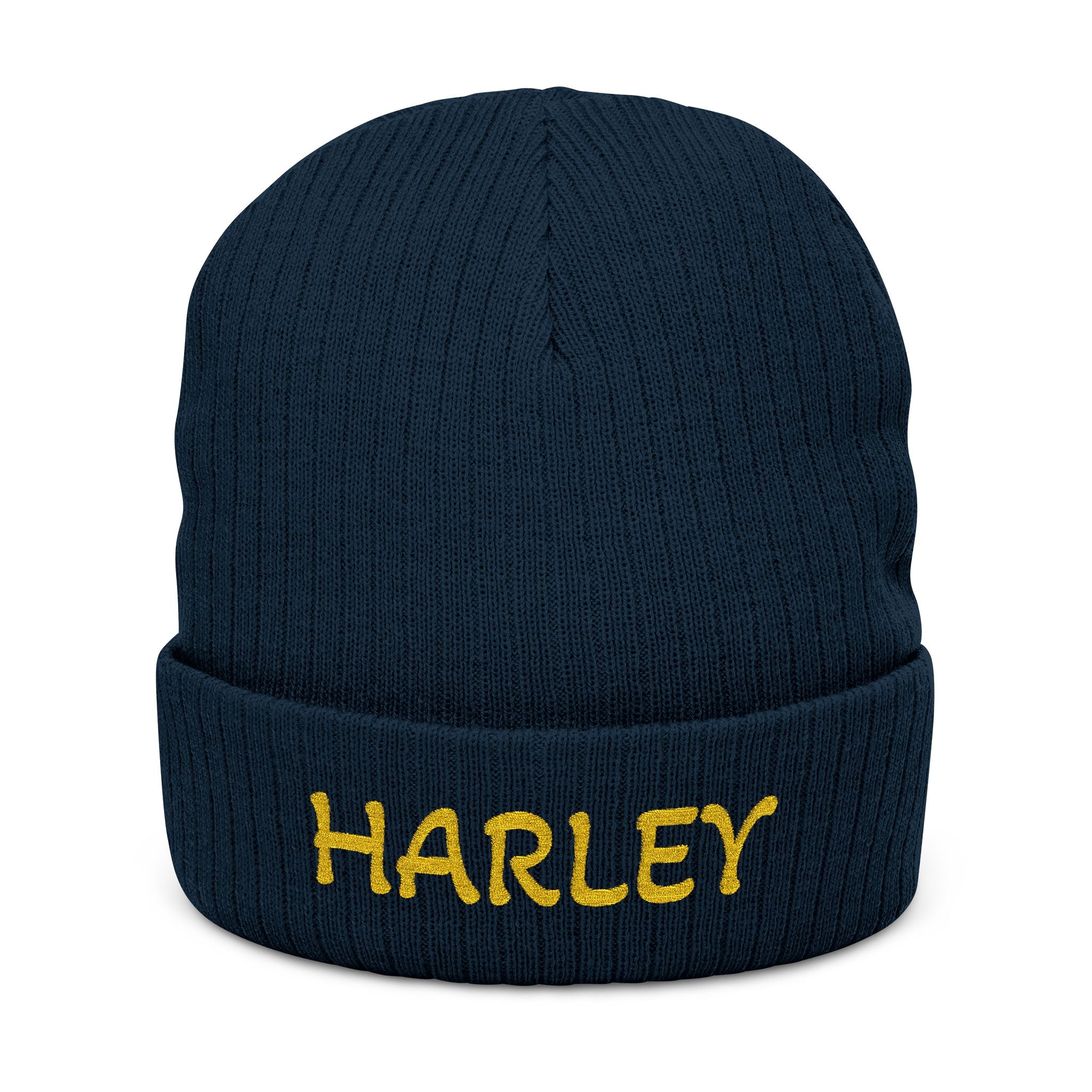 Personalized Name Embroidered Ribbed Knit Beanie