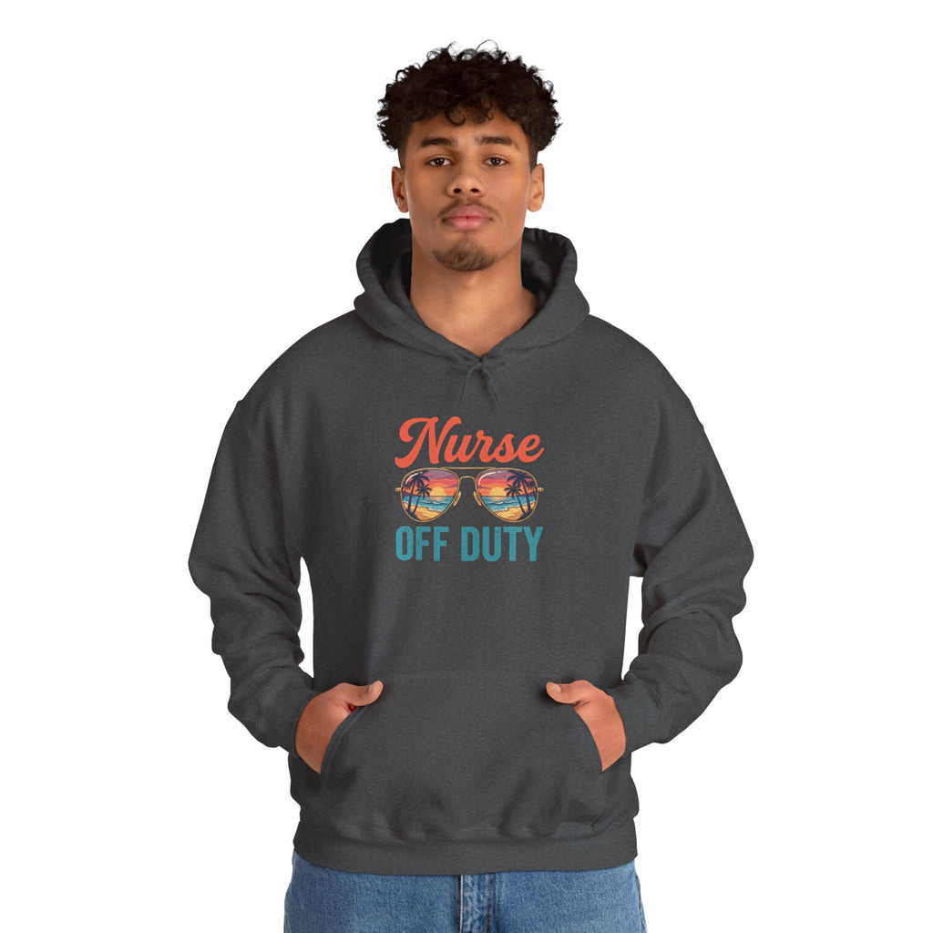 Nurse Off Duty Hoodie — Beach Vacation Nurse Graphic Pullover