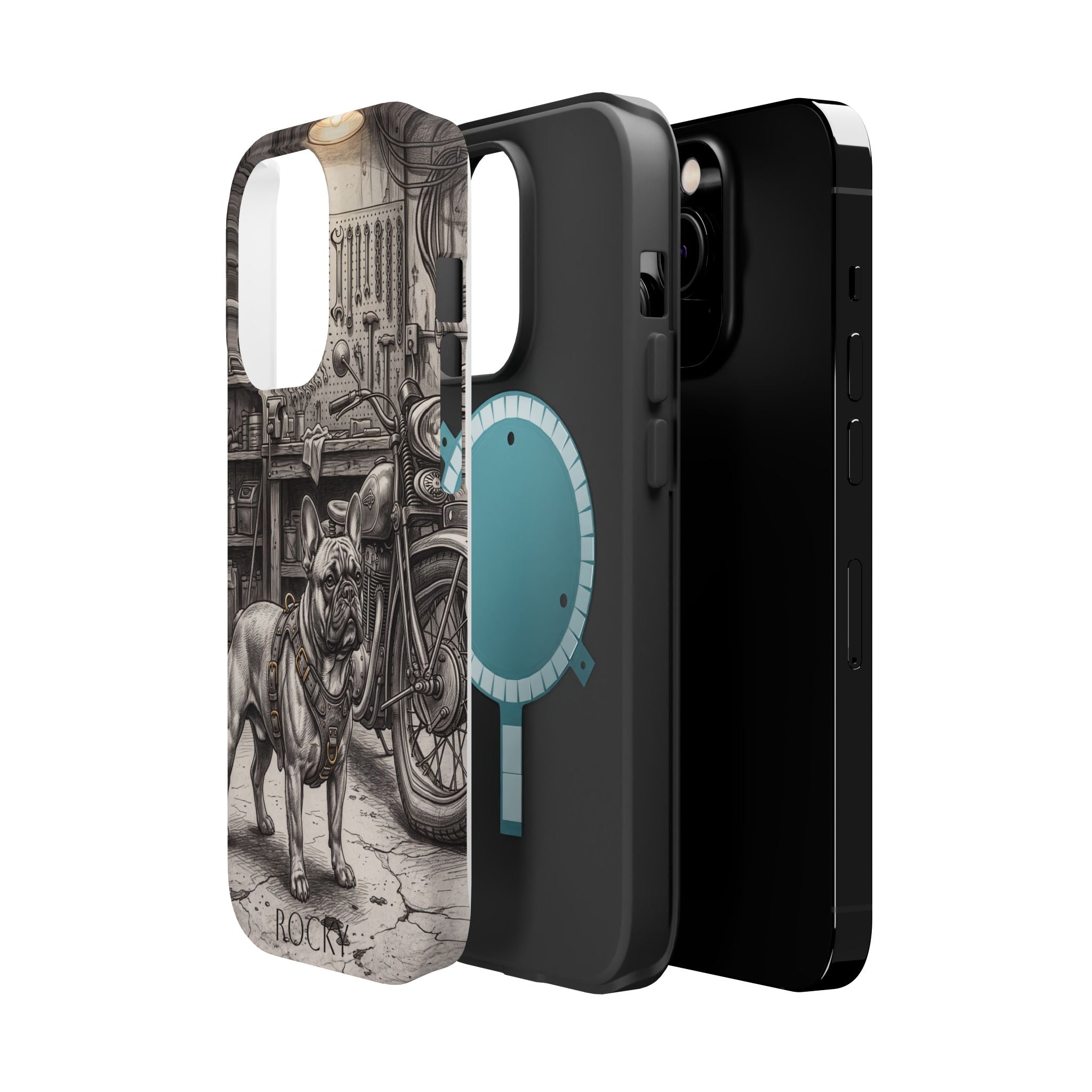 Personalized French Bulldog Vintage Street Phone Case — Wireless Charging Cover