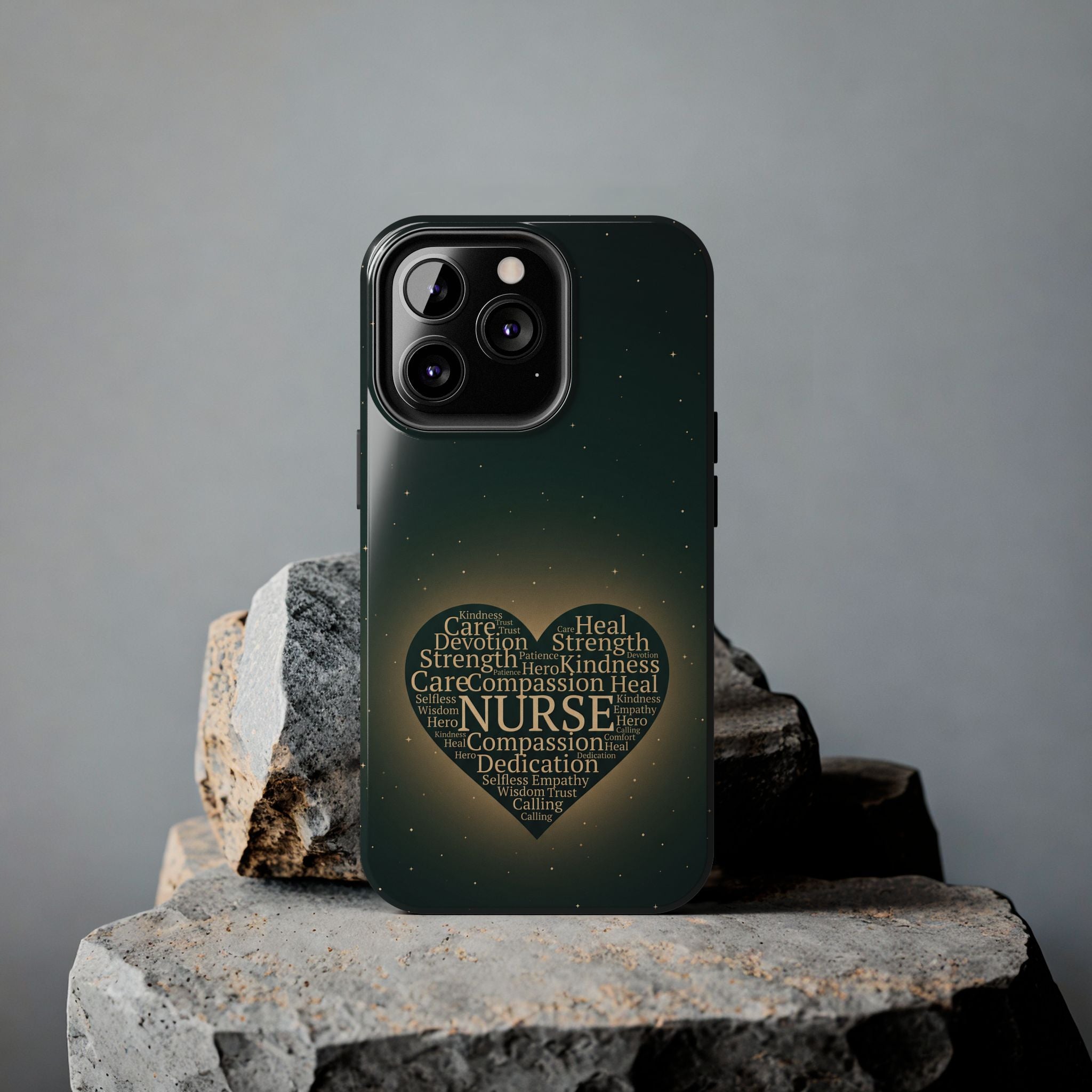Nurse Heart Tough Phone Case — Inspirational Word Cloud Tribute - iphone and Samsung Galaxy series