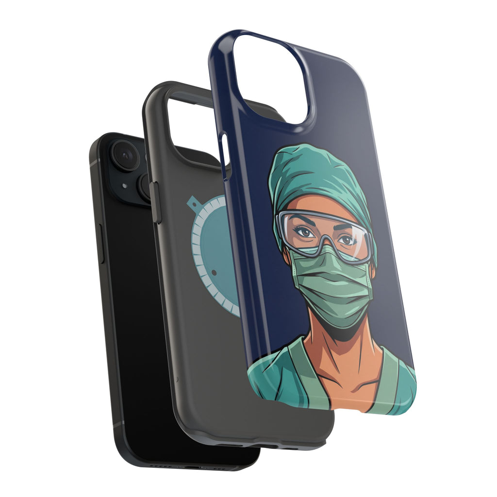 Bold Nurse Portrait Phone Case — Magnetic Wireless Charging Cover