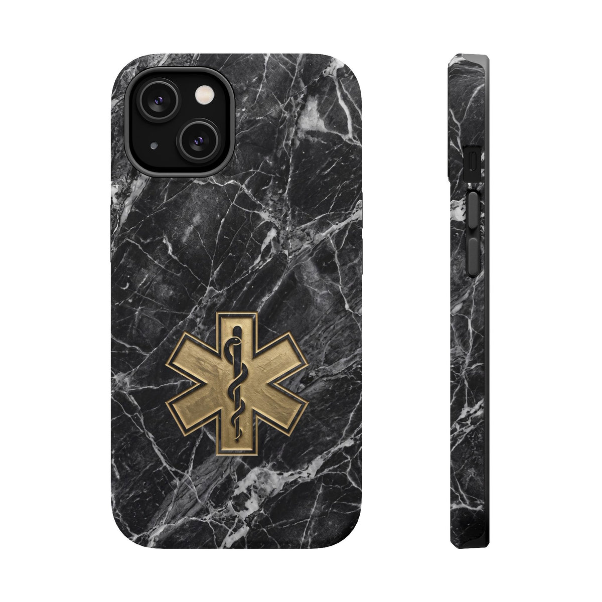 Paramedic/EMT Marble Phone Case — Magnetic Wireless Charging Cover