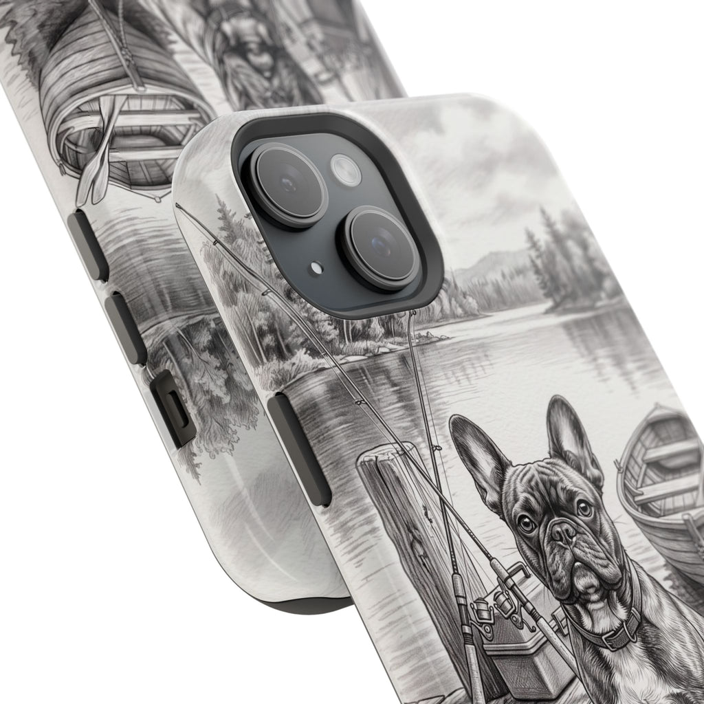 Personalized French Bulldog Lakeside Dock Phone Case — Wireless Charging Cover