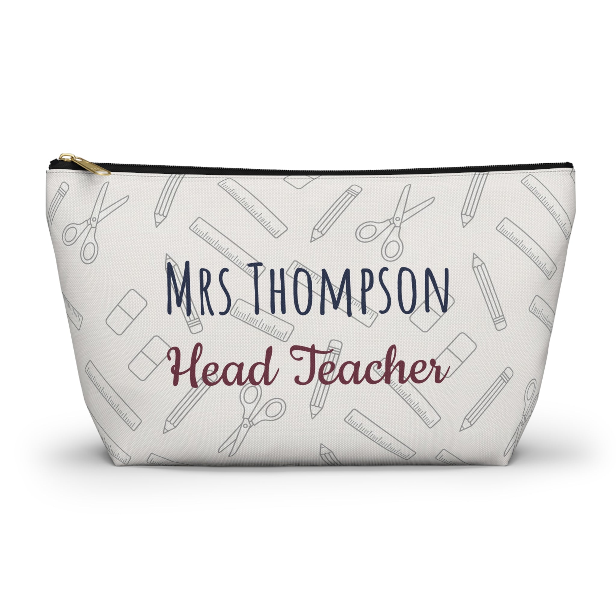 Personalized Teacher Gift Pouch – Custom Name Makeup Bag for Teachers