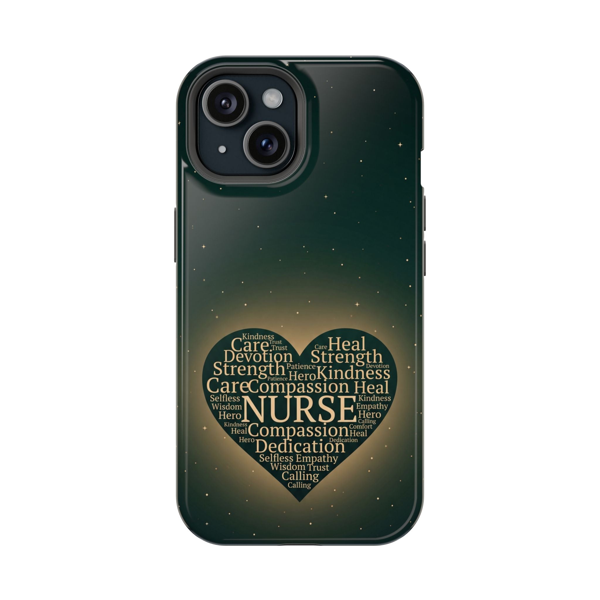 Nurse Heart Word and Art Phone Case — Impact-Resistant Wireless Charging Cover