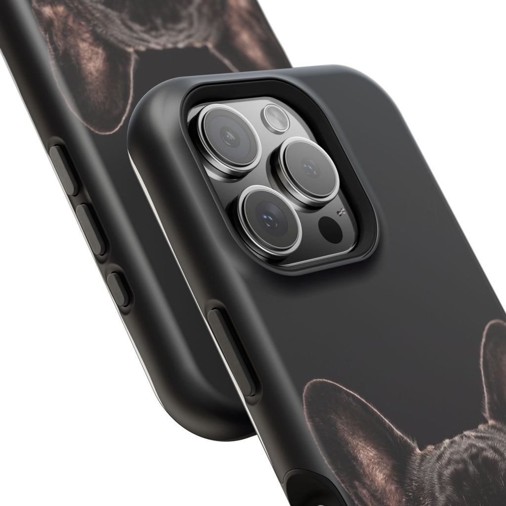 Black French Bulldog Phone Case — Impact-Resistant Wireless Charging Cover