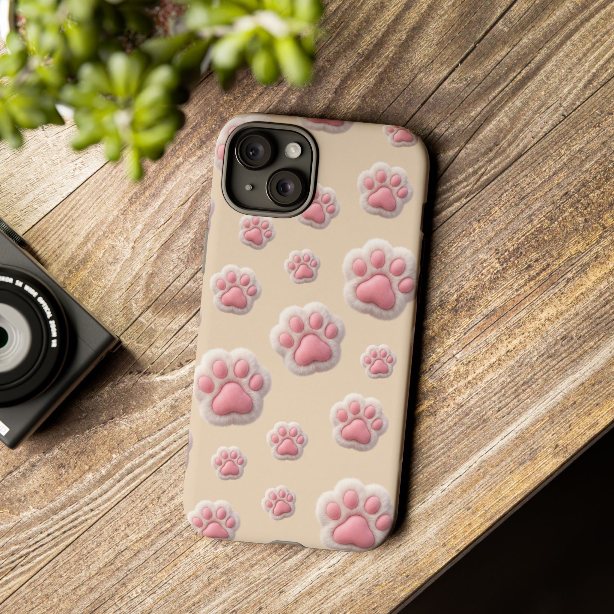 Golden Retriever Paw Print Phone Case | Cute Pink Paw Pattern for Dog Lovers | iPhone & Samsung