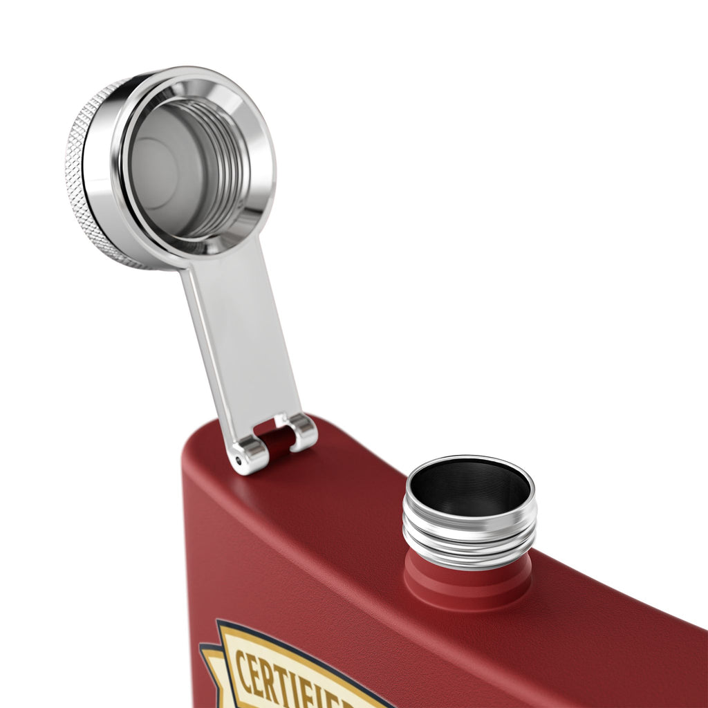 Flask — "Certified Journeyman: Powering Through" 6oz Stainless Steel Hip Flask