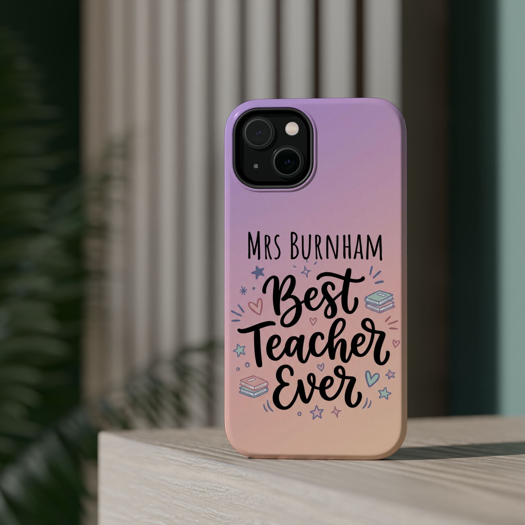 Best Teacher Ever Personalized Phone Case — Wireless Charging Cover