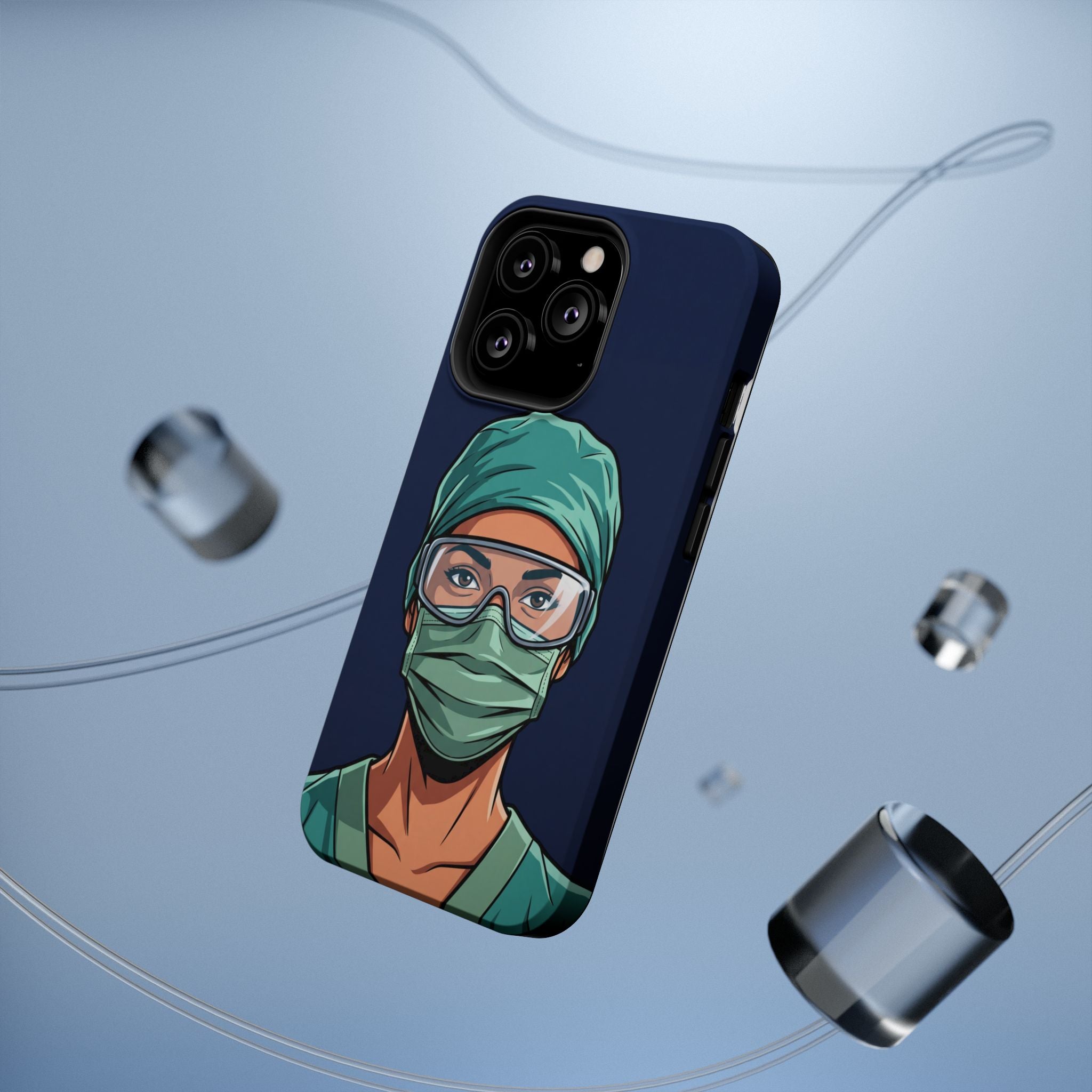 Bold Nurse Portrait Phone Case — Magnetic Wireless Charging Cover