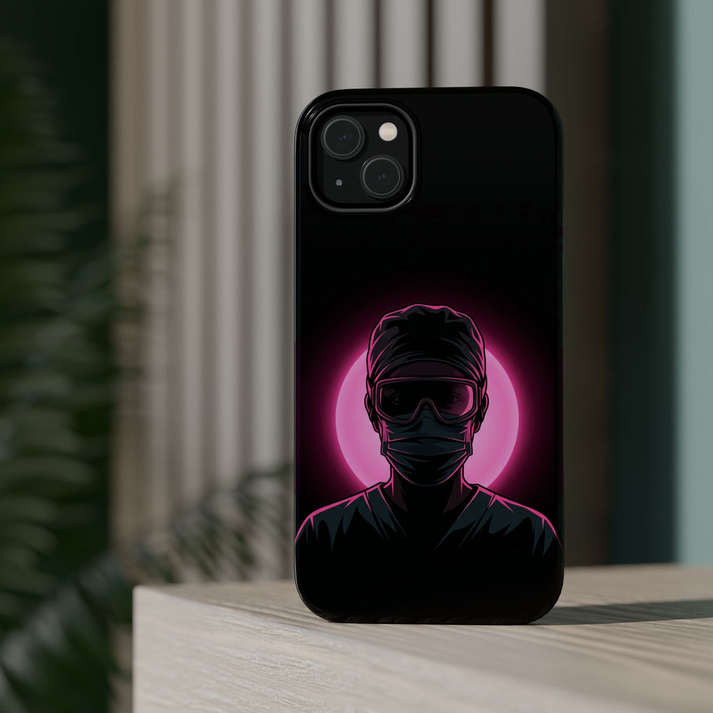 Nurse Portrait Phone Case — Navy Wireless Charging Cover