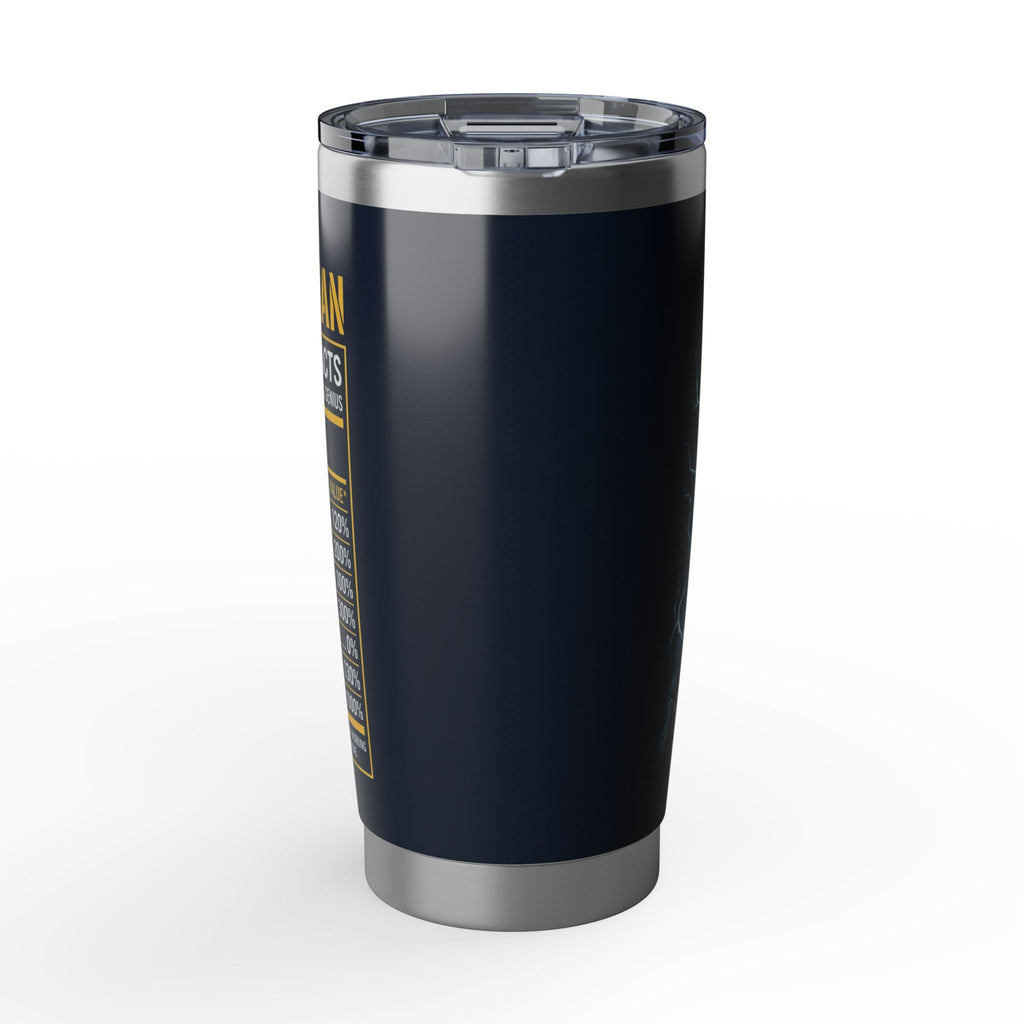 Electric Skeleton Miner 20 oz Tumbler — Energetic Miner Skull Travel Cup for Electricians