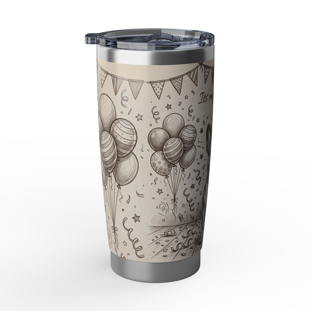 Birthday Frenchie Stainless Tumbler — 20 oz Personalized Travel Mug with Party Design
