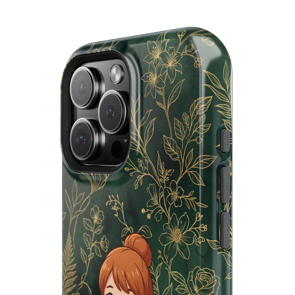 Personalized Nurse Botanical Phone Case — Impact-Resistant Wireless Charging Cover