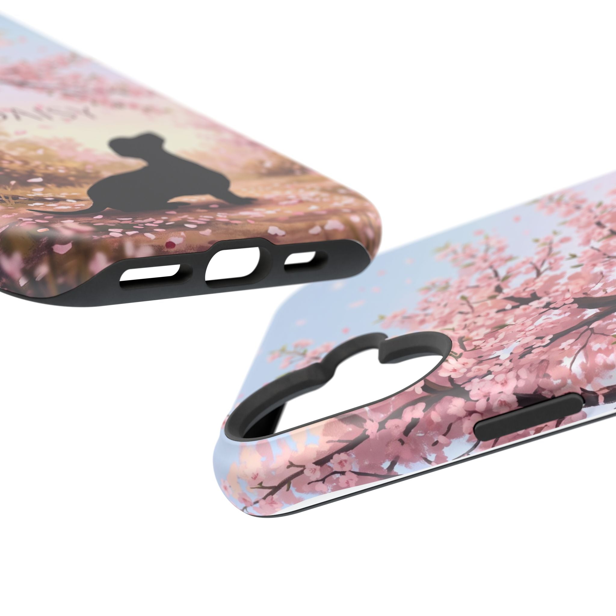 Personalized Dachshund Cherry Blossom Phone Case — Wireless Charging Cover