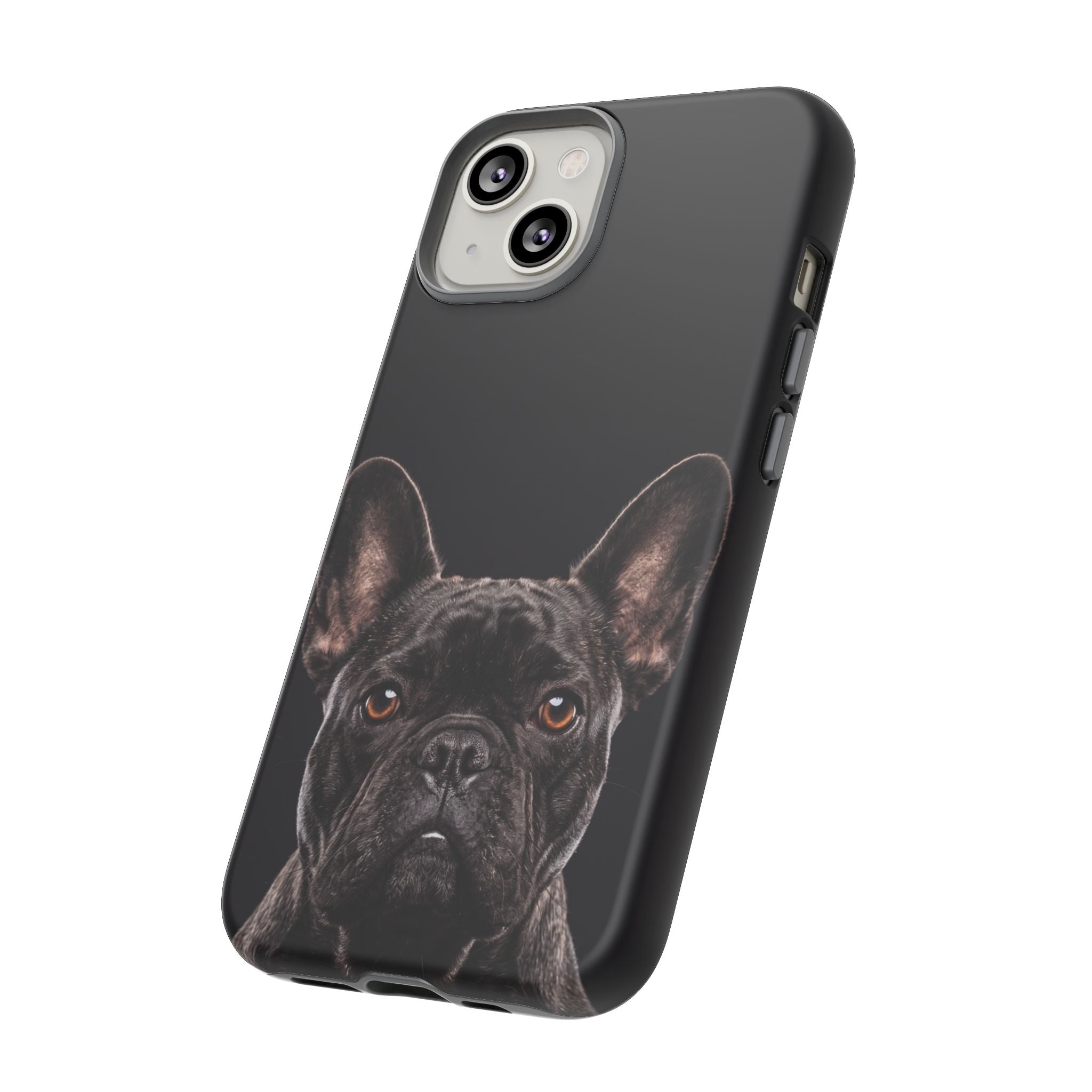 Front-Facing French Bulldog Phone Case | Dramatic Black Studio Portrait | Samsung & iPhone