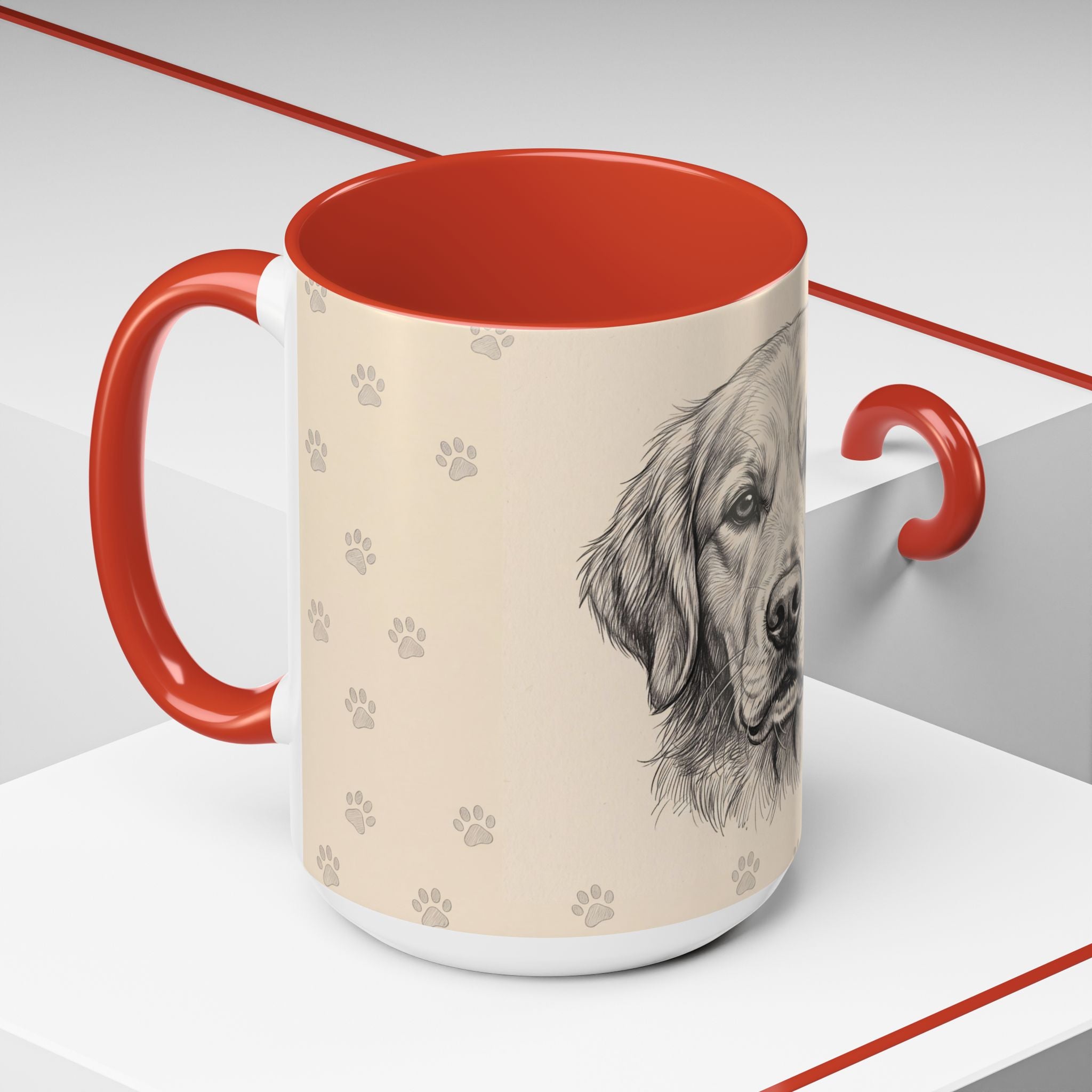 Golden Retriever Sketch Mug | Golden Retriever Lover Gift | Pencil Art Dog Coffee Mug