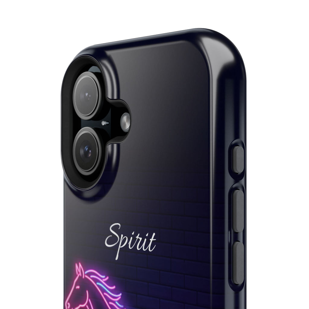 Personalized Neon Glow Horse Phone Case — Tough Magnetic Case with Wireless Charging