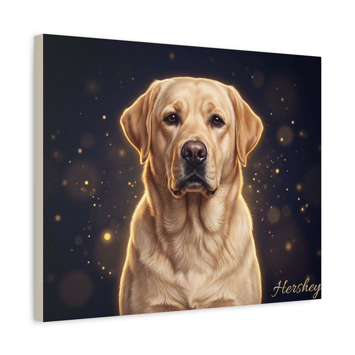 Yellow Labrador Personalized Canvas | Starlight Sparkle Wall Art