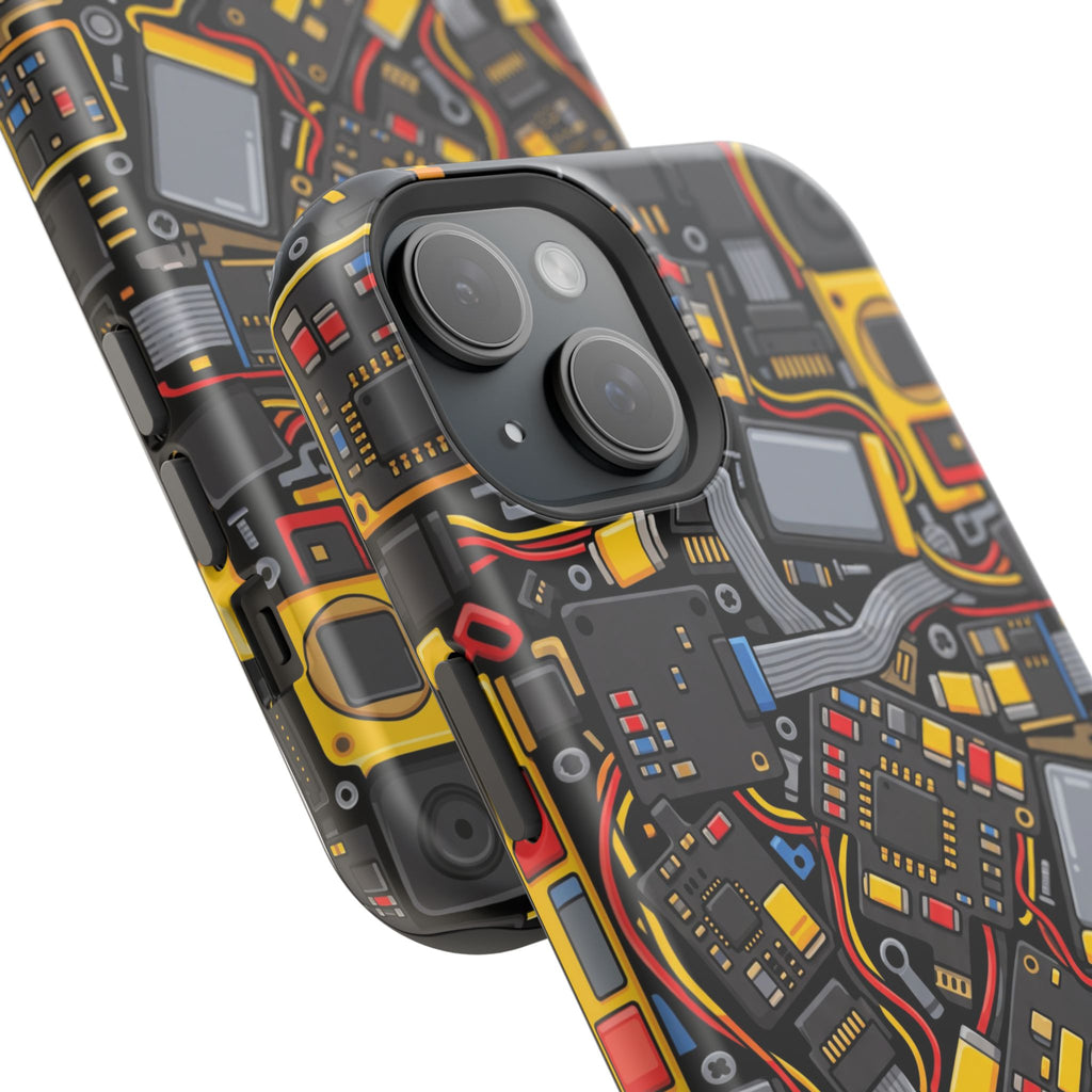 Voltage Board Phone Case — Yellow Circuit Wireless Charging Cover