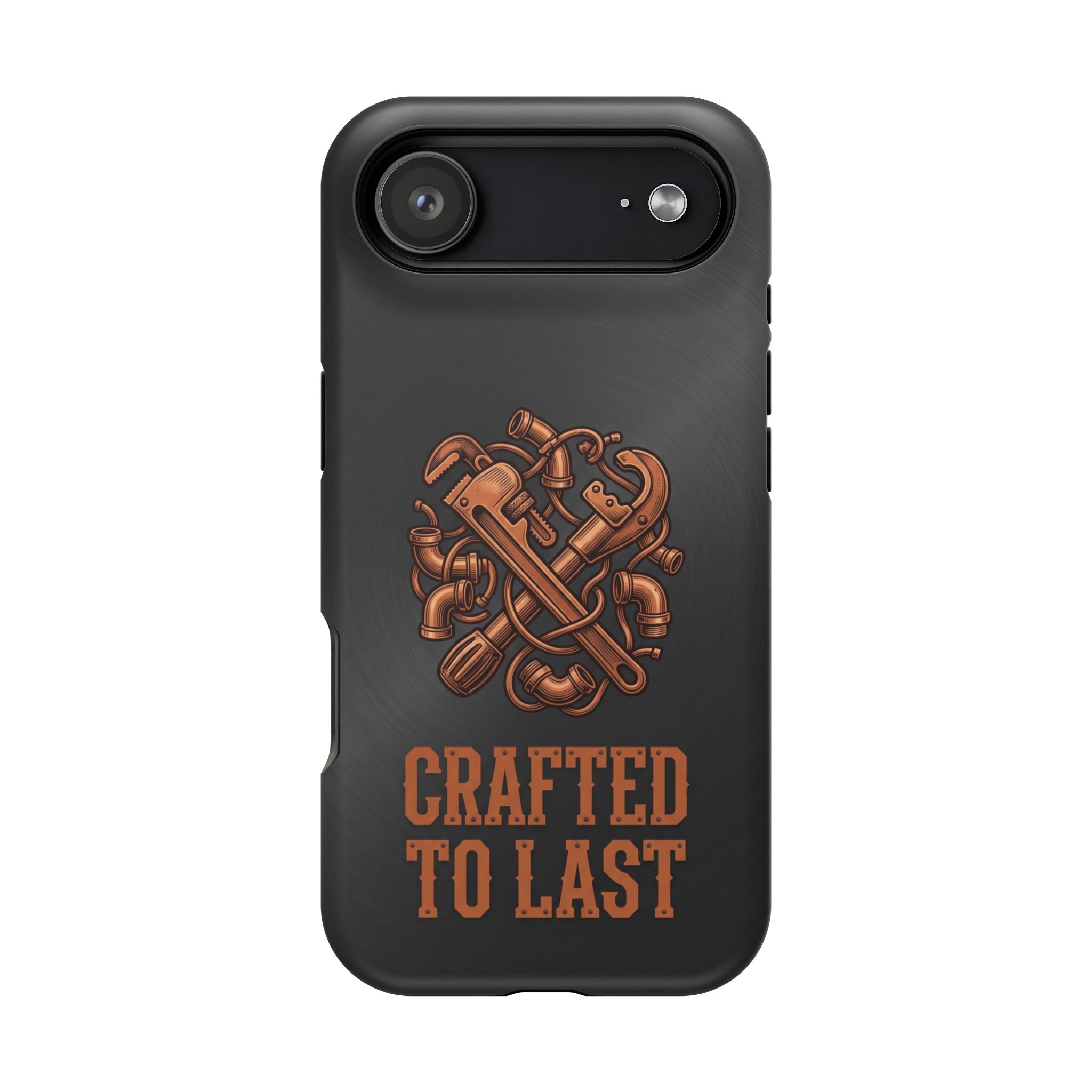 Crafted to Last Phone Case — Crossed Wrenches Wireless Charging Cover