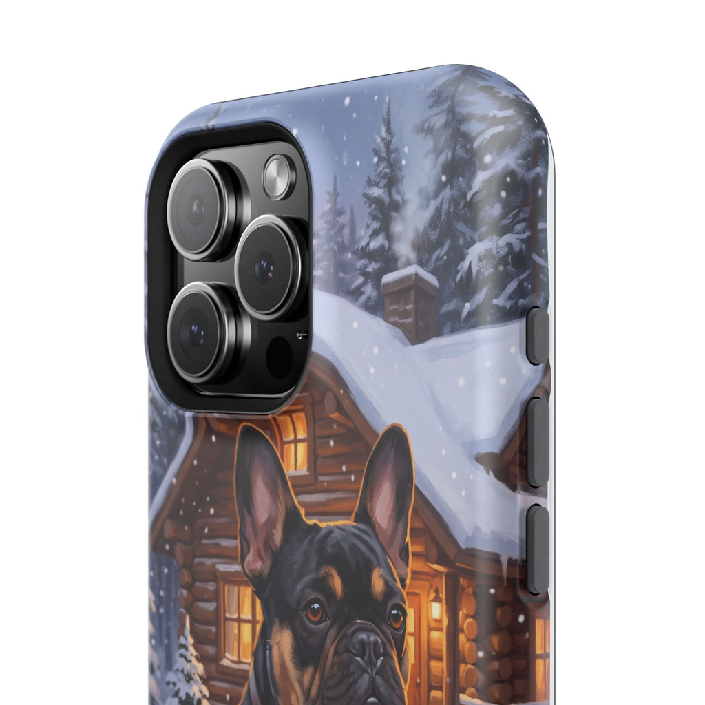 Personalized French Bulldog Cozy Cabin Phone Case — Wireless Charging Cover