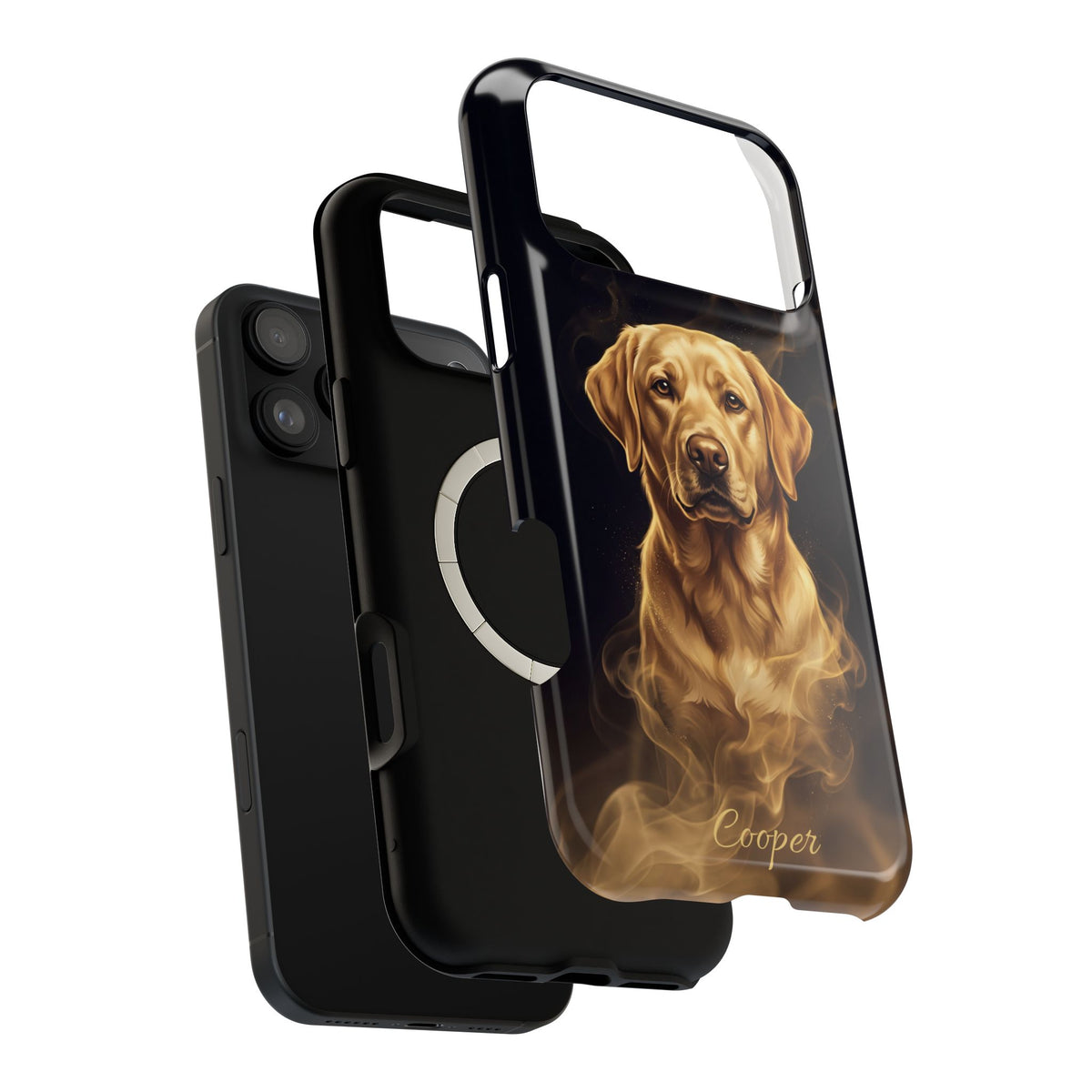 Personalized Gold Smoke Labrador Phone Case — Tough Magnetic Case with Wireless Charging