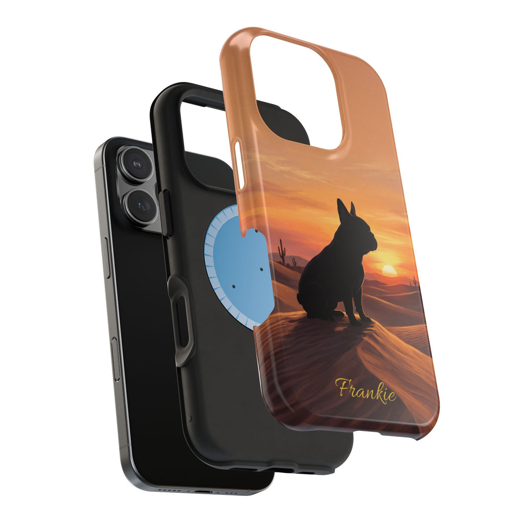 Personalized French Bulldog Desert Sunset Phone Case — Wireless Charging Cover