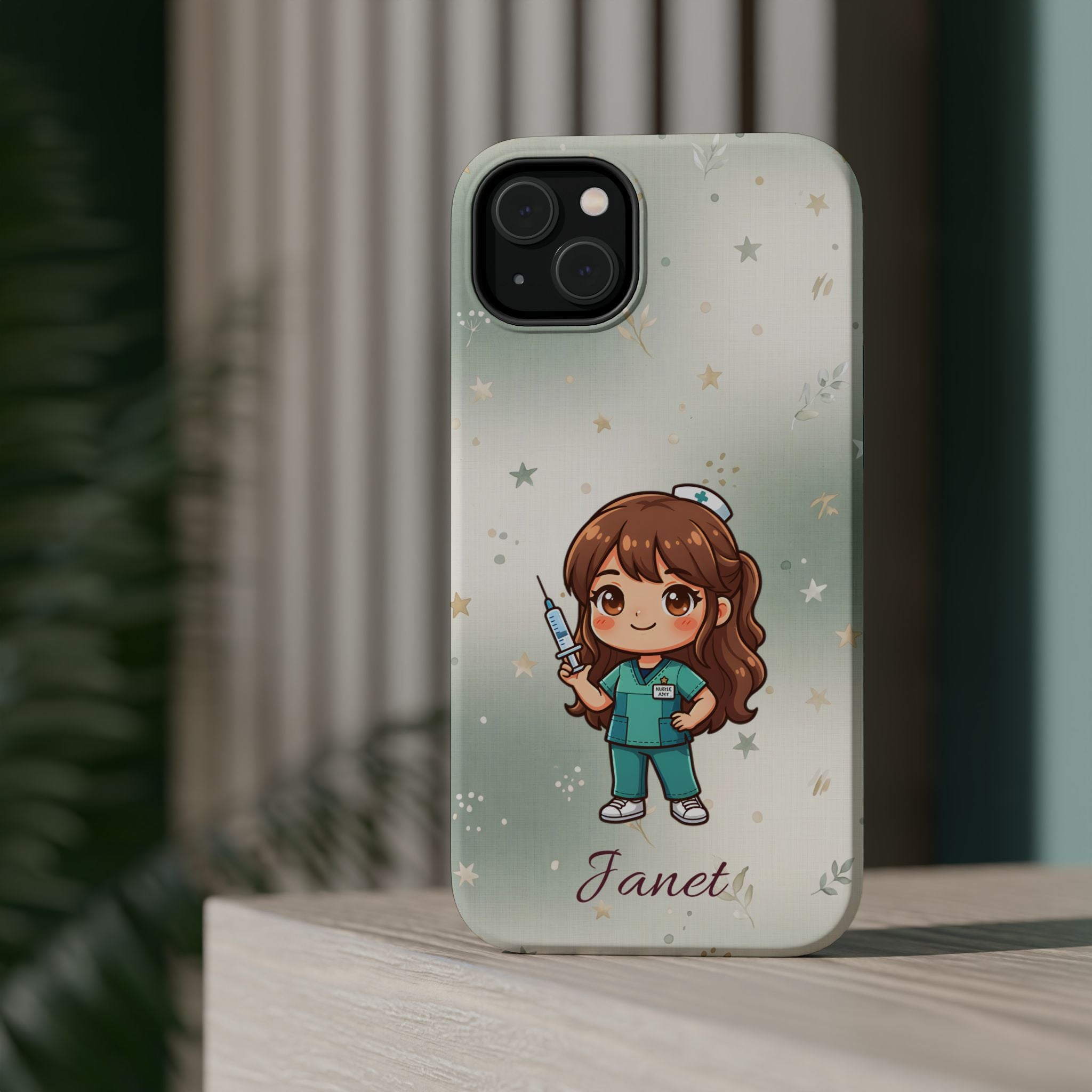 Personalized Nurse with Syringe Phone Case — Wireless Charging Cover
