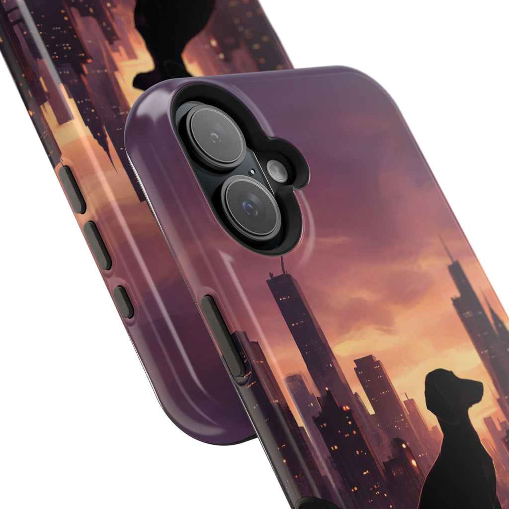 Personalized Dachshund City Skyline Phone Case — Wireless Charging Cover