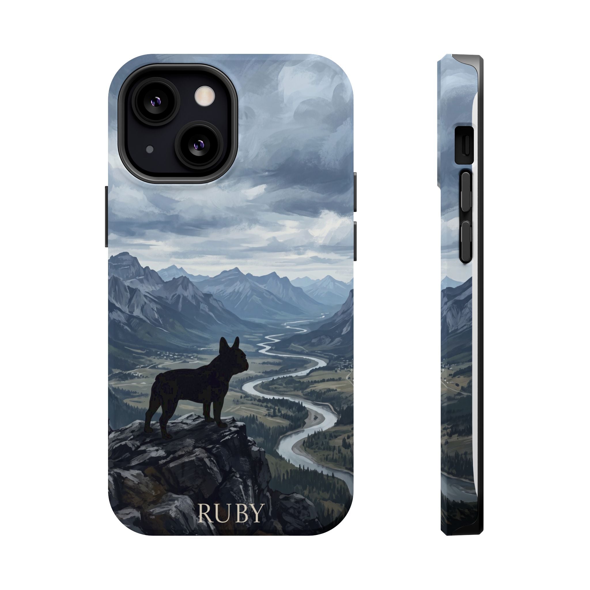 Personalized French Bulldog Mountain Valley Phone Case — Wireless Charging Cover