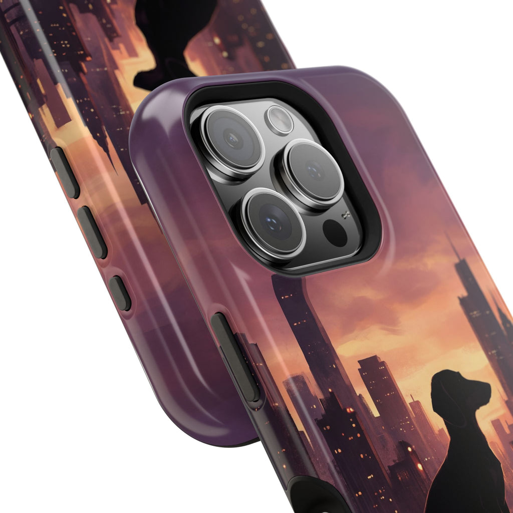 Personalized Dachshund City Skyline Phone Case — Wireless Charging Cover