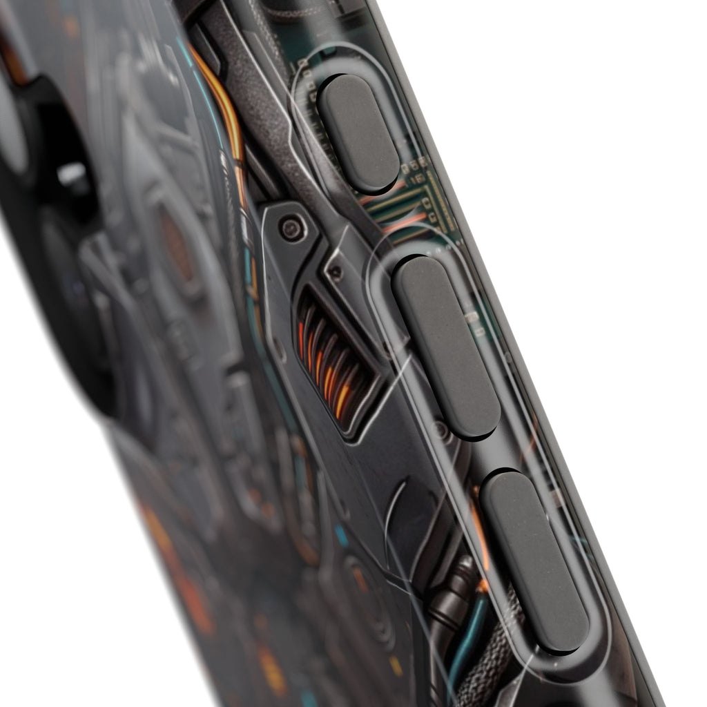Mech Armor Phone Case — Industrial Circuit Wireless Charging Cover