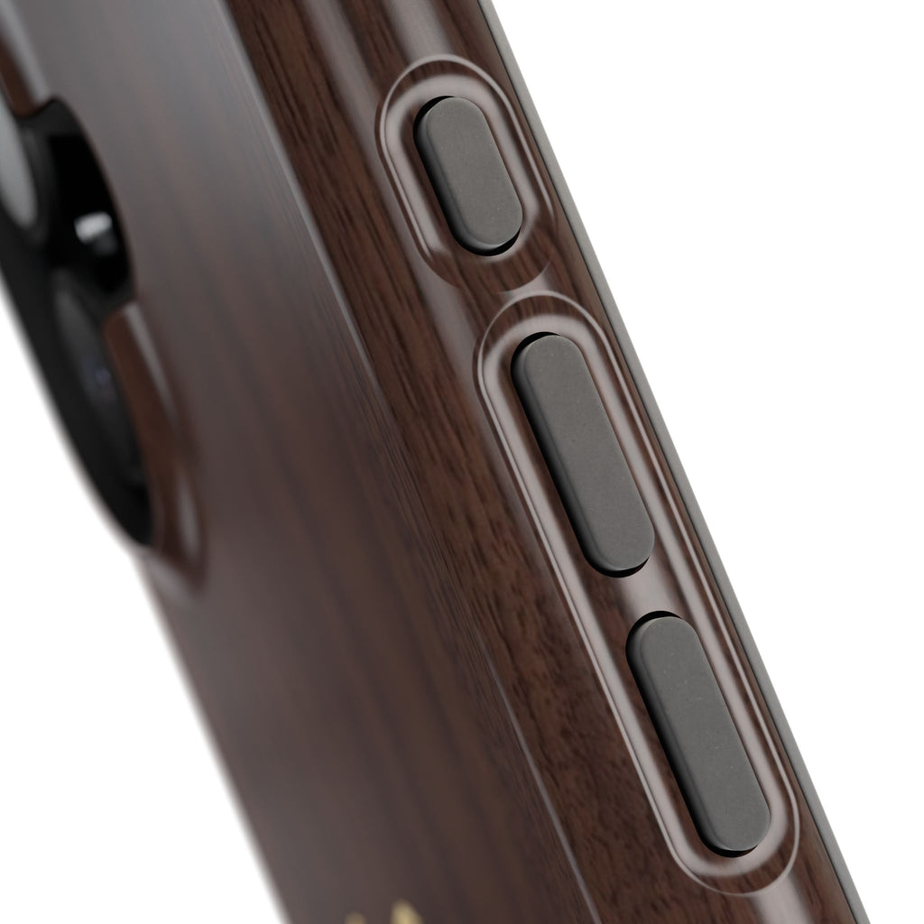 Gold EMS Laurel Badge Wood Phone Case — Magnetic Wireless Charging Cover