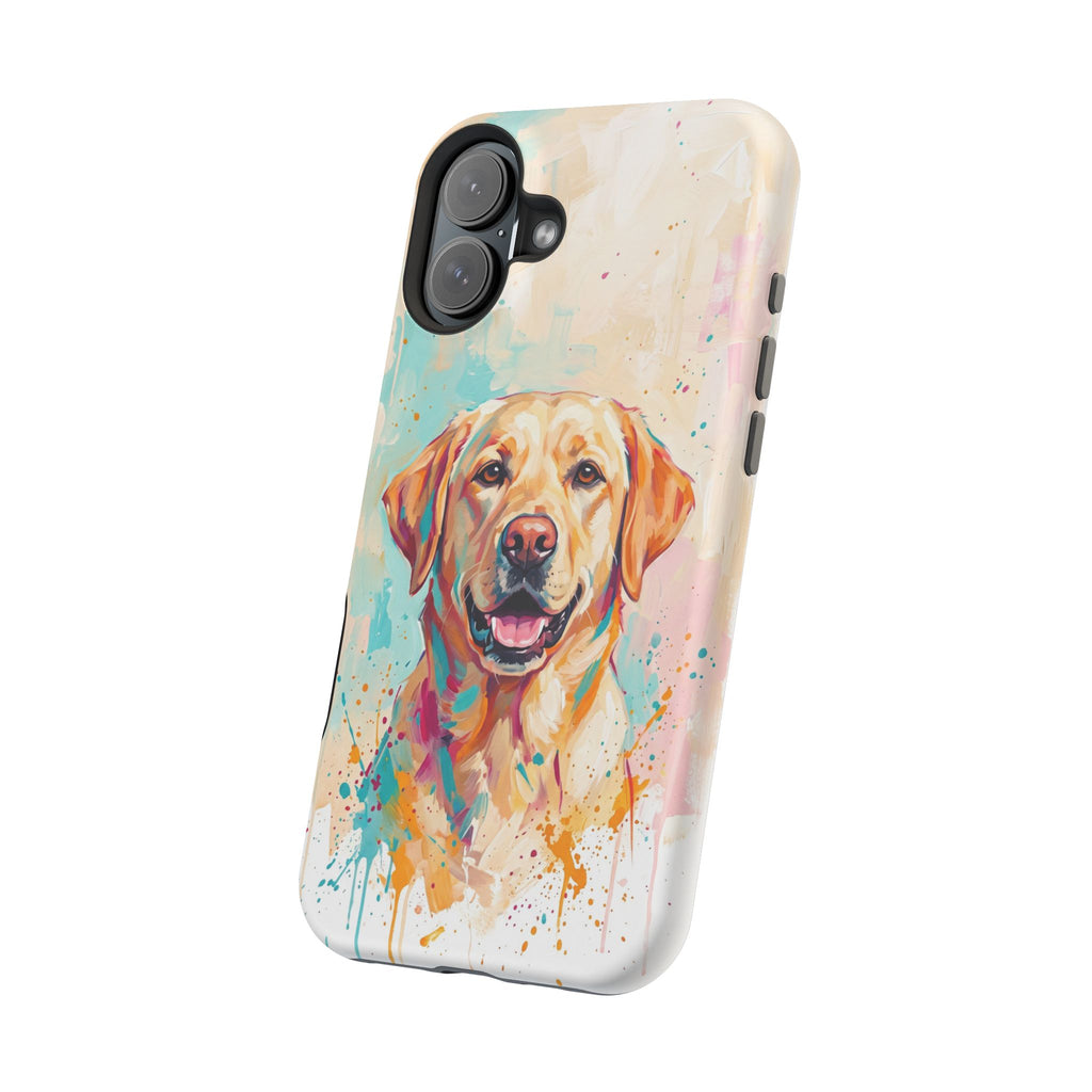 Yellow Labrador Colour Splash Phone Case — Tough Magnetic Case with Wireless Charging