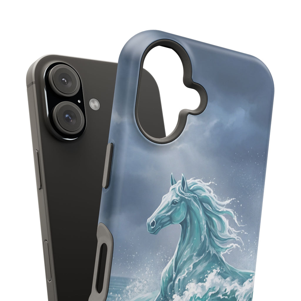 Personalized Ocean Wave Horse Phone Case — Tough Magnetic Case with Wireless Charging