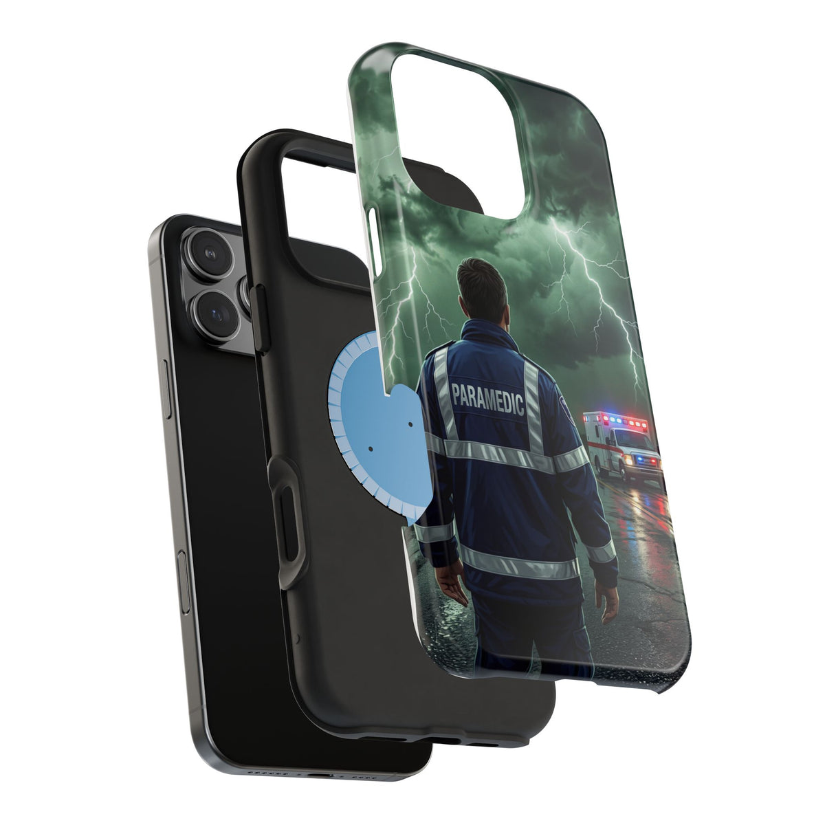 Paramedic Green Storm Phone Case — Magnetic Wireless Charging Cover