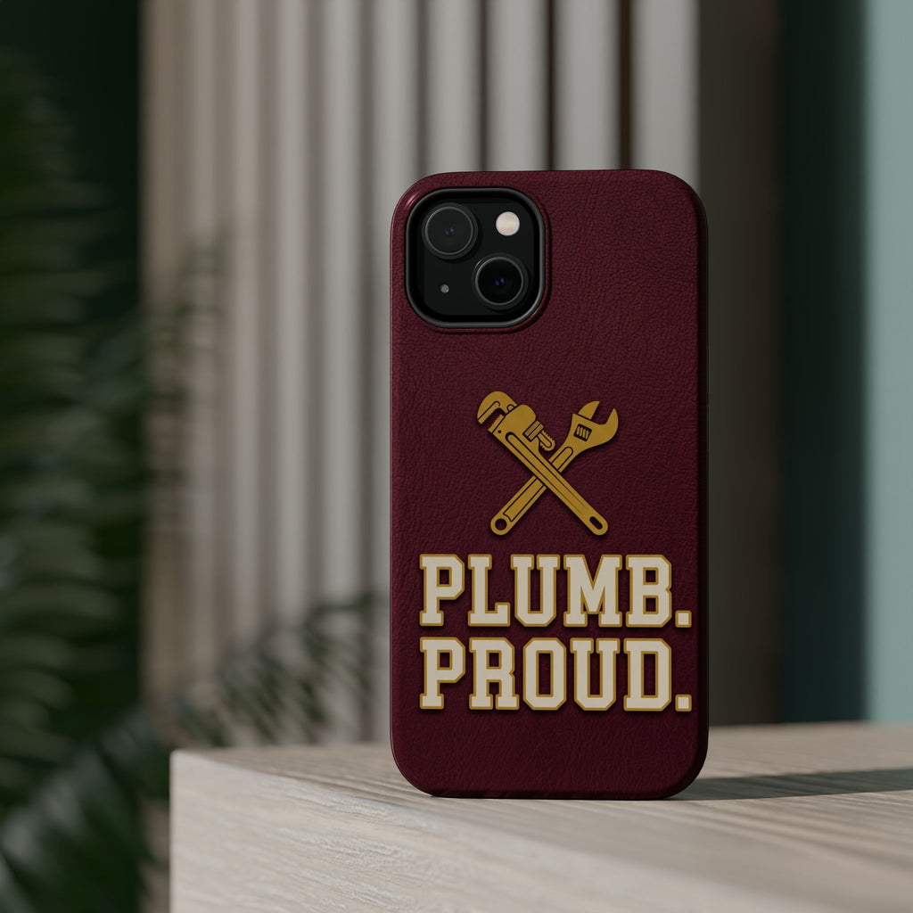 Plumb. Proud. Phone Case — Crossed Wrenches Wireless Charging Cover