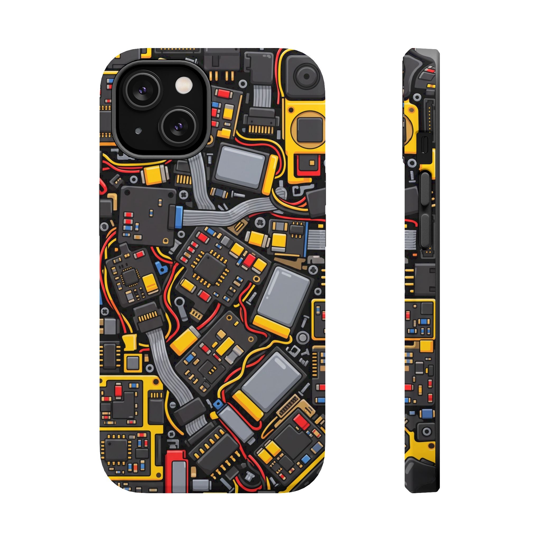 Voltage Board Phone Case — Yellow Circuit Wireless Charging Cover
