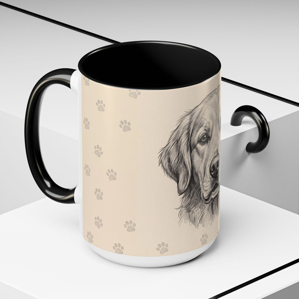 Golden Retriever Sketch Mug | Golden Retriever Lover Gift | Pencil Art Dog Coffee Mug