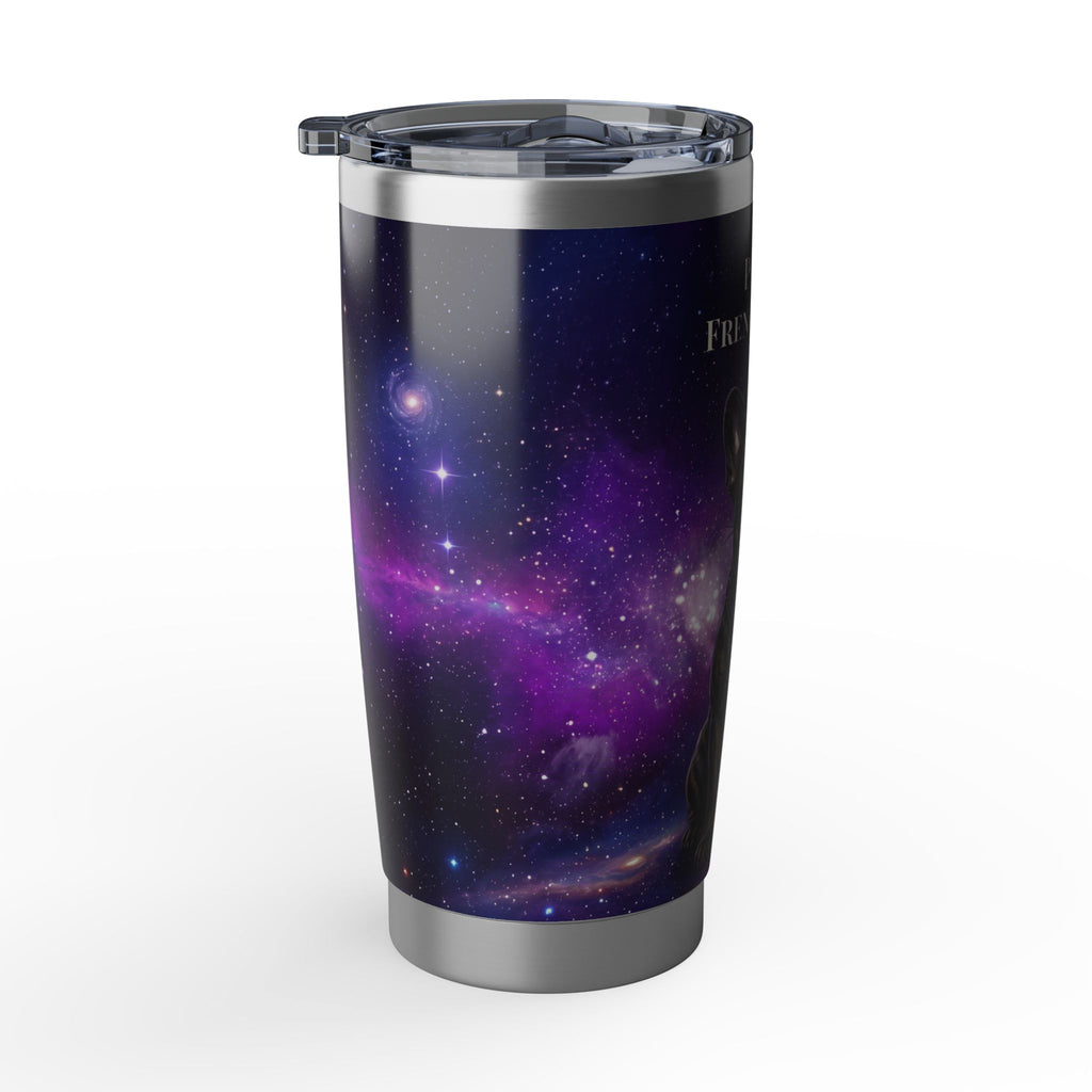 Personalized Frenchie Tumbler – Purple Galaxy Travel Mug, Custom Name Gift for Dog Dad