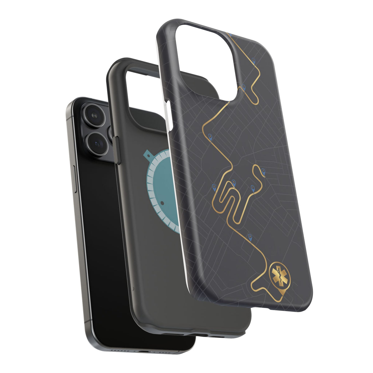 Paramedic/EMT Route Line Phone Case — Magnetic Wireless Charging Cover