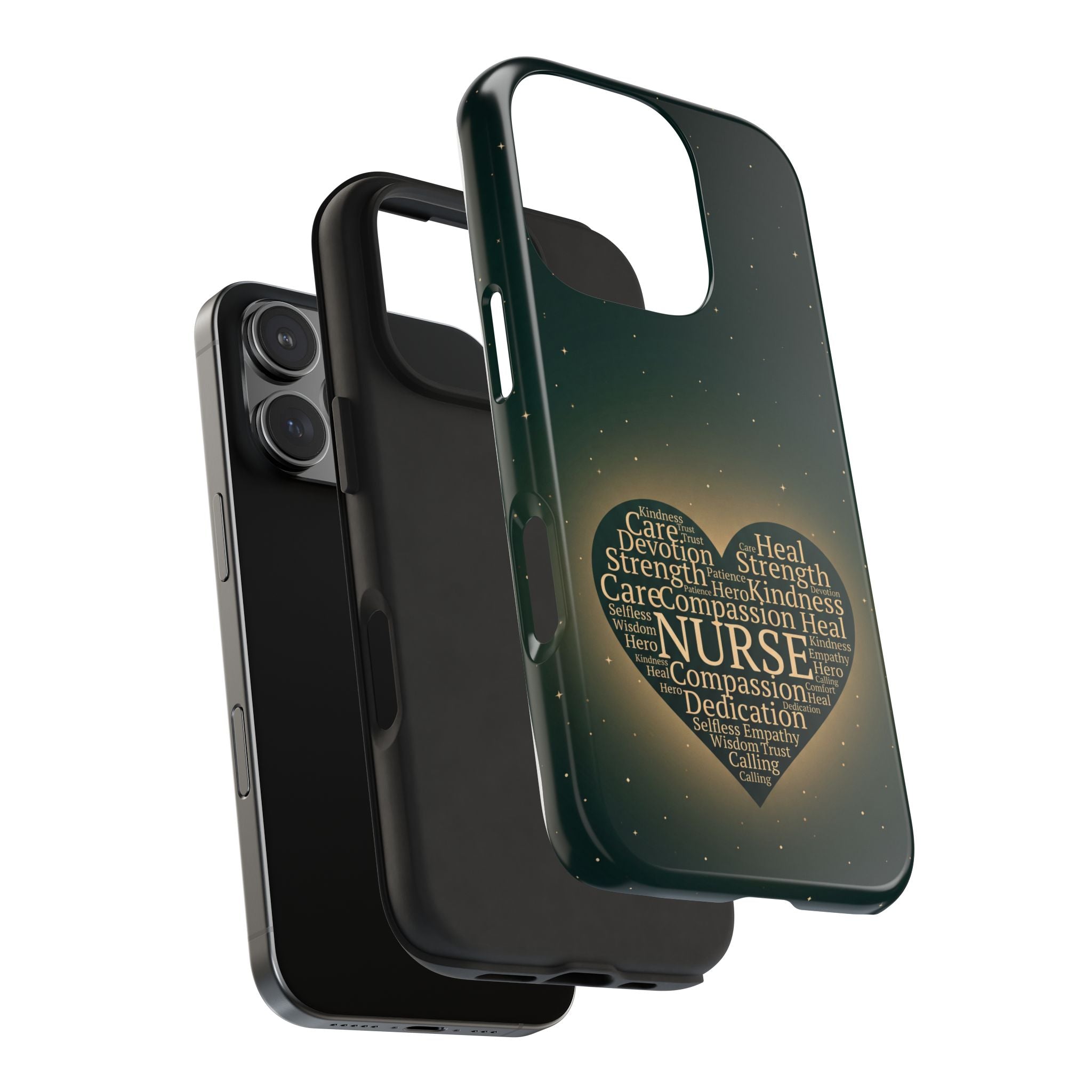 Nurse Heart Tough Phone Case — Inspirational Word Cloud Tribute - iphone and Samsung Galaxy series