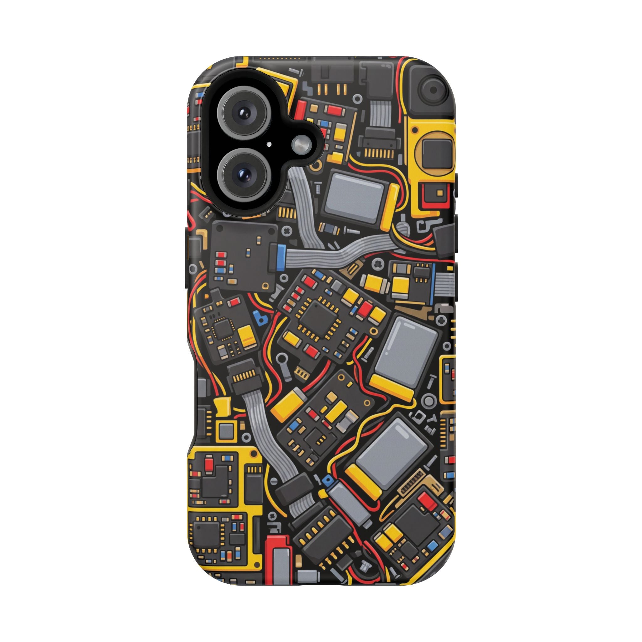 Voltage Board Phone Case — Yellow Circuit Wireless Charging Cover