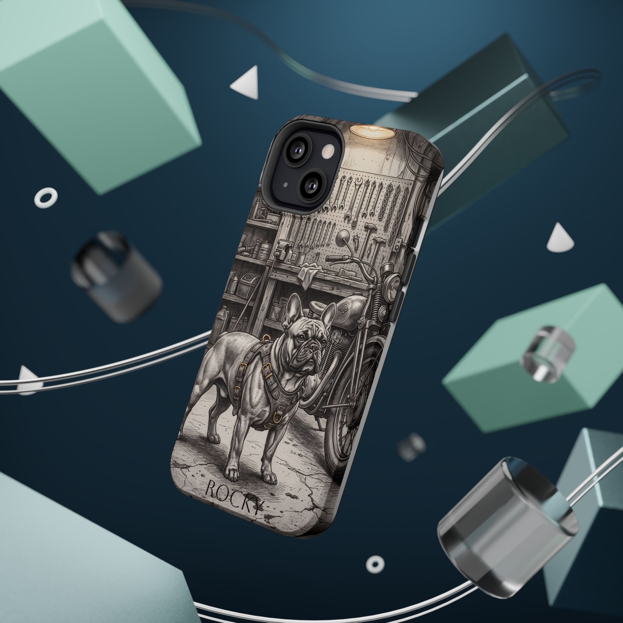 Personalized French Bulldog Vintage Street Phone Case — Wireless Charging Cover