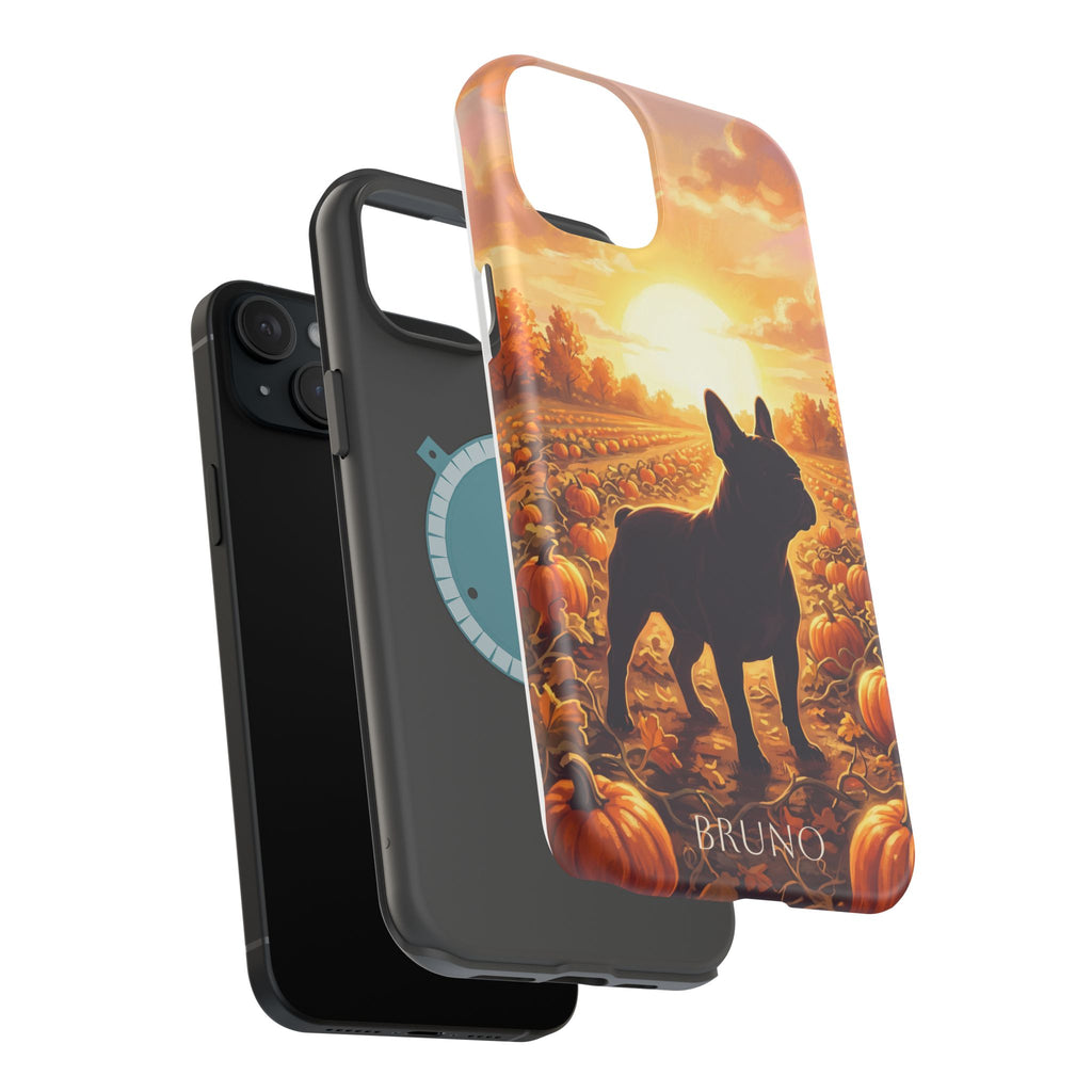 Personalized French Bulldog Pumpkin Patch Phone Case — Wireless Charging Cover